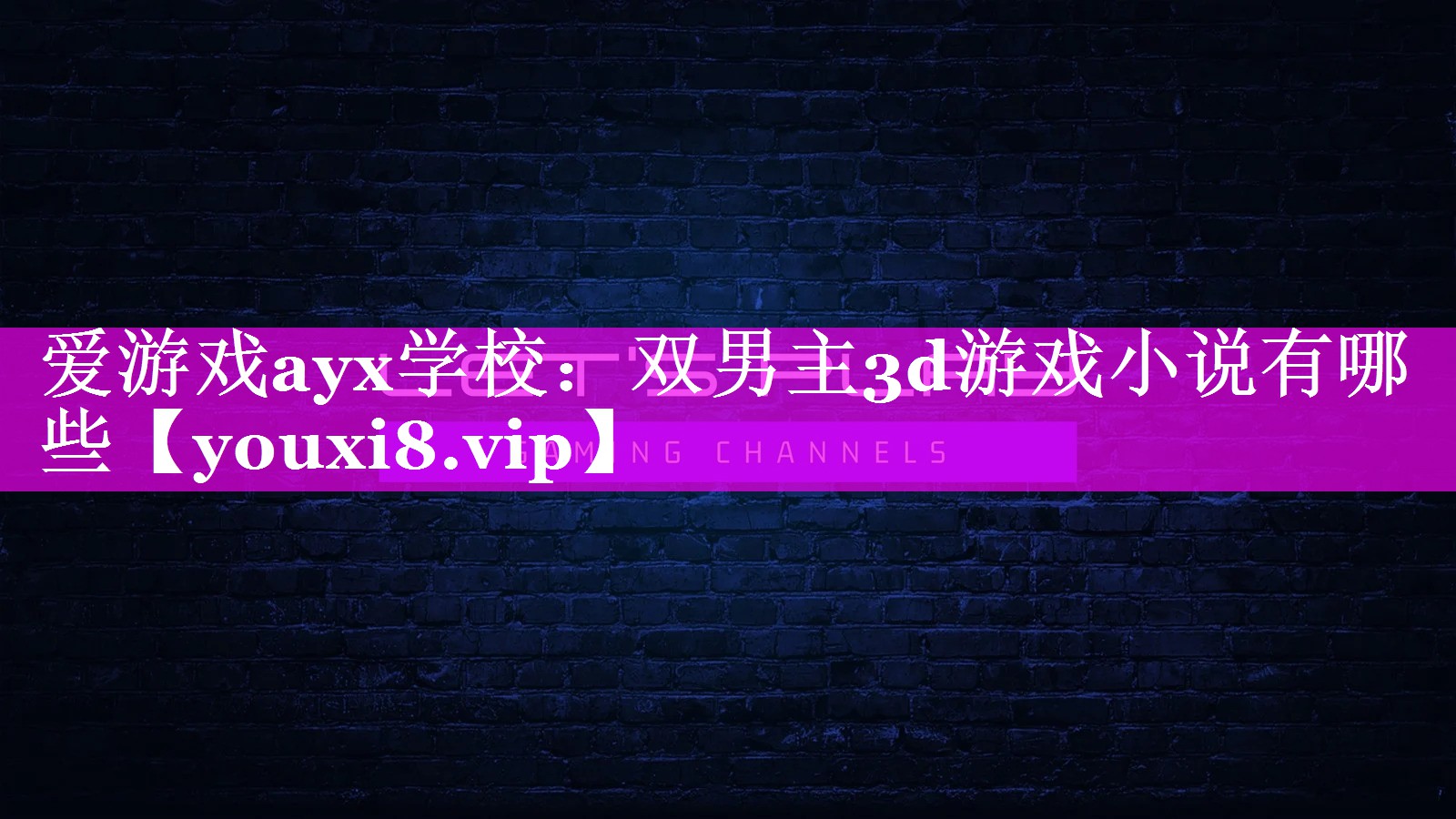 双男主3d游戏小说有哪些 双男主3d游戏小说有哪些
